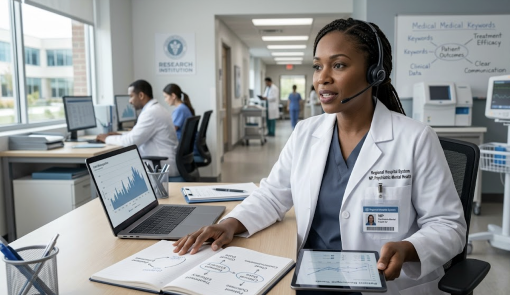 illustration of a physician consulting for an expert network